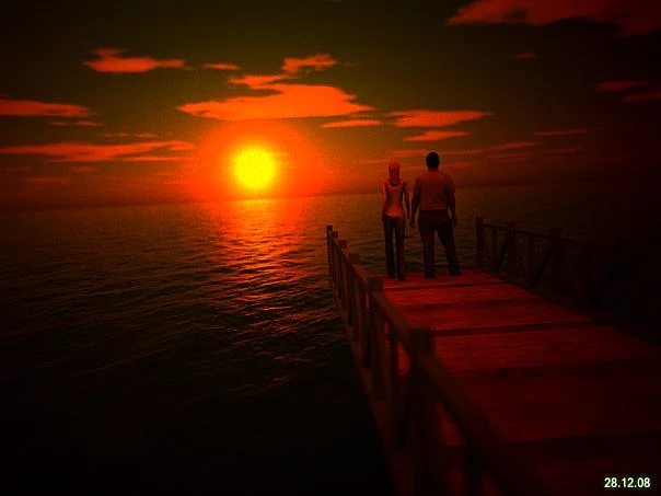 двое на закате...