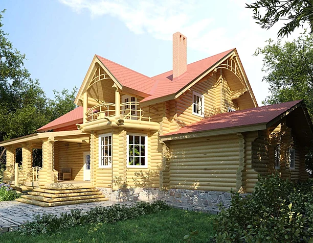 Дом из оцилиндрованного бревна