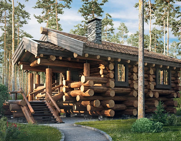 Дом, рубка "в реж"