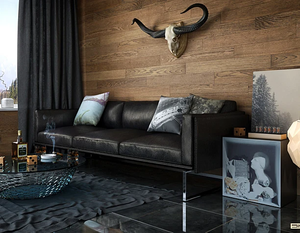 wooden living room