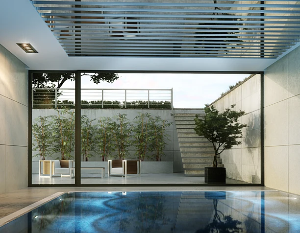 Cavity with a pool