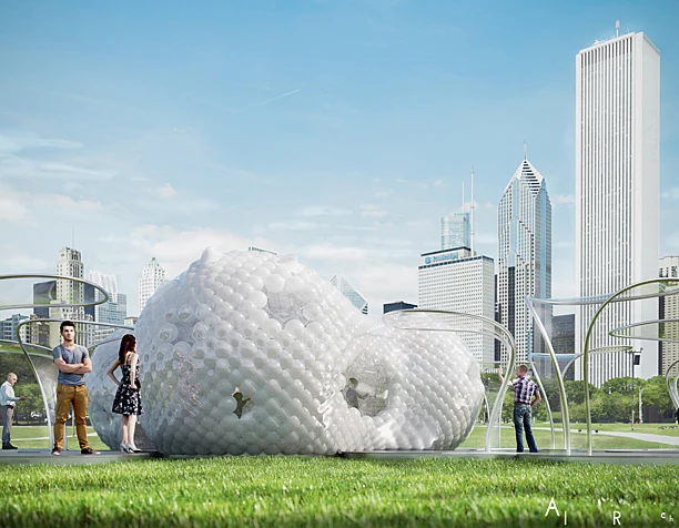 Визуализация Киоска для Chicago Architecture Biennial