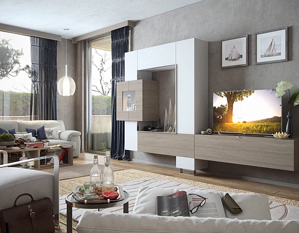 Living room, vray, гостиная, интерьер