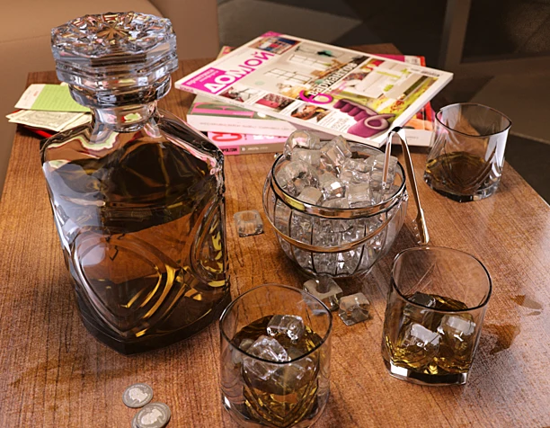Whiskey set with ice bucket