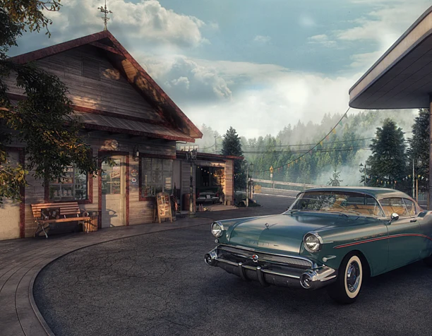 Vintage Gas Station