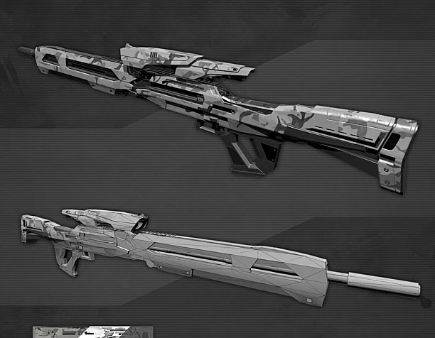 Low-poly sniper rifle