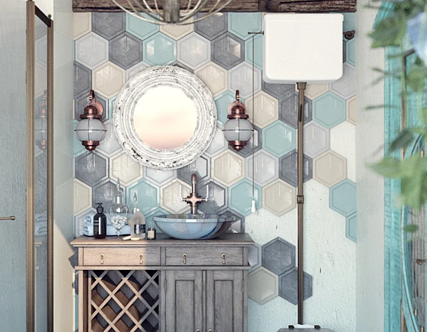 Boho Chic/bathroom interior