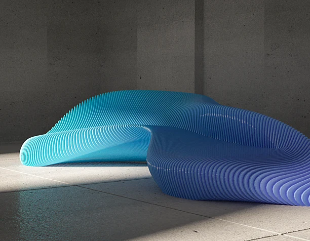 One wave bench