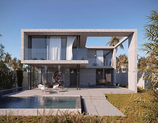 Concrete house in Alicante, Spain.
