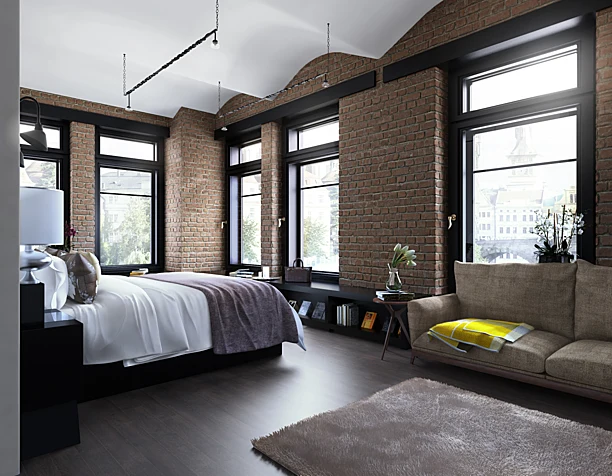 Интерьер спальни в стиле Loft
