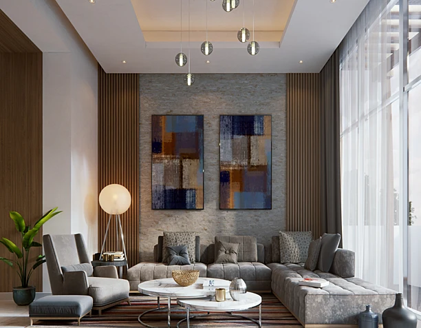LIVING ROOM AND DINING AREA
