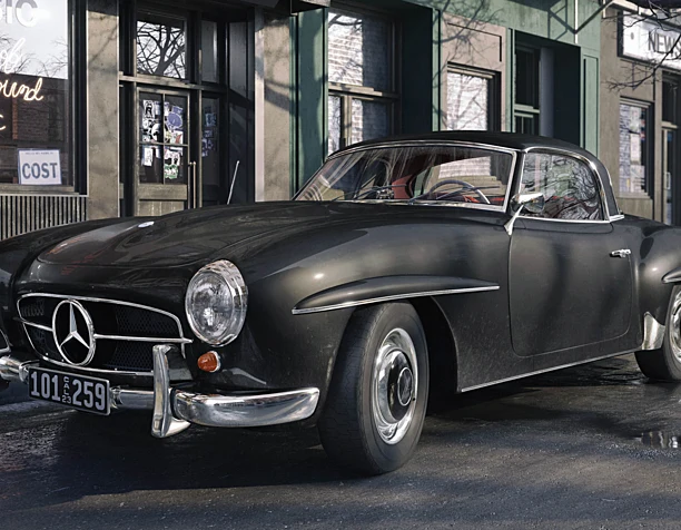 Mercedes-Benz 190 SL in Chicago Street