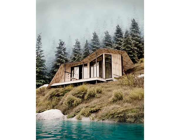 House at the Big Almaty Lake