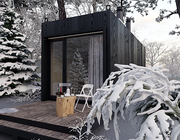 Tiny house. Winter