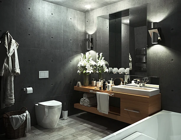 black bathroom