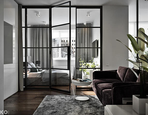 Functional minimalist apartment