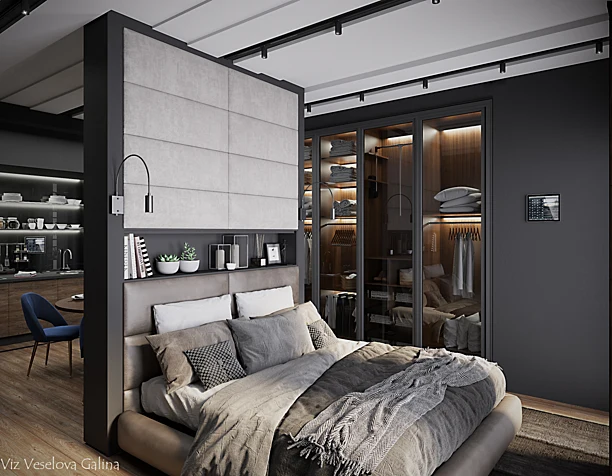 Loft apartments, bedroom, LOFTEC, Moscow