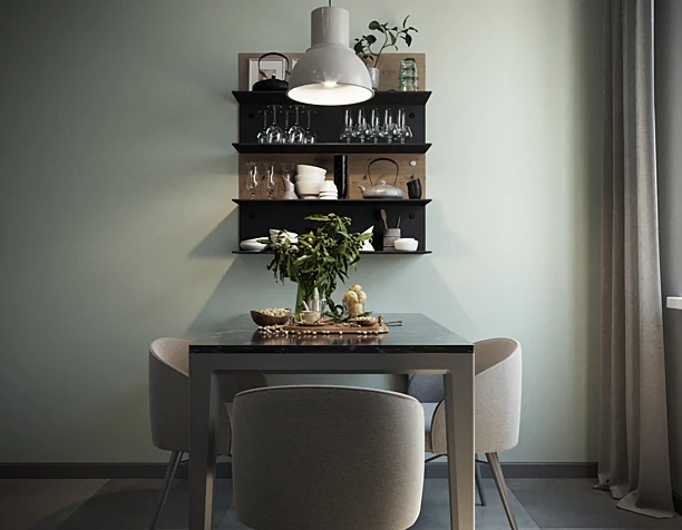 Grey|Green kitchen project 9m2
