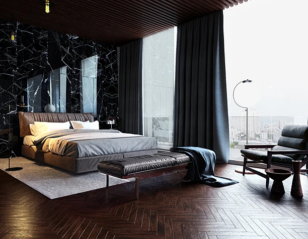 Dark bedroom