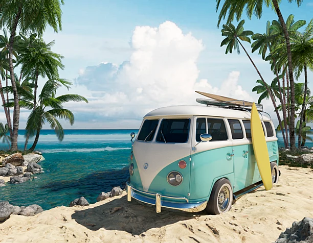 Surf hippie van