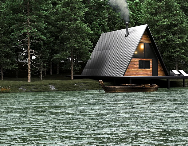Triangular house hut
