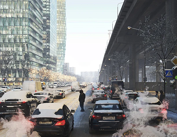 Snow covered city
