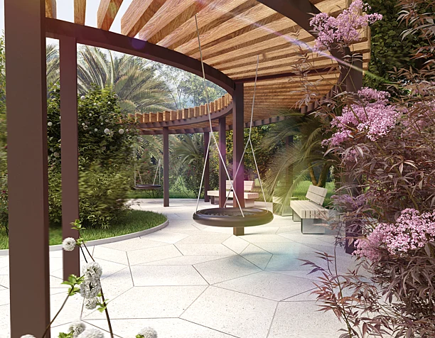 Pergola in park