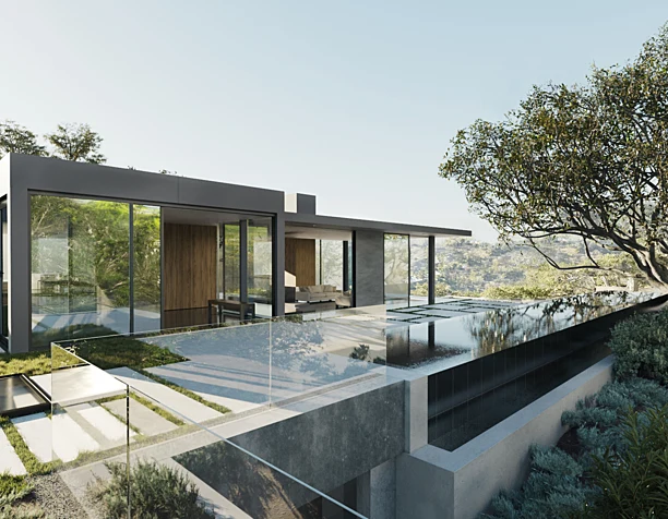 Oak Pass Luxury Residence. Beverly Hills. RENDER COPY (сделано по референсу)