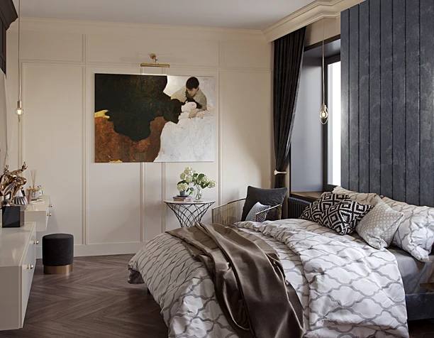 Classic bedroom interior visualization