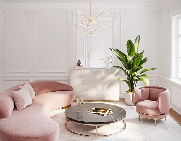 White living room