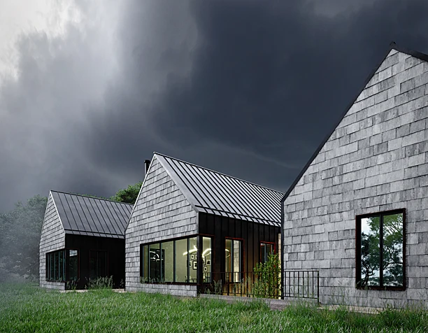 Dramatic sky for Geneva Lake residence.
