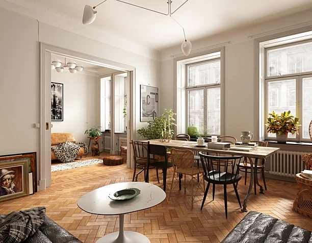 Bohemian living room in Stockholm (Выполнена по референсу)