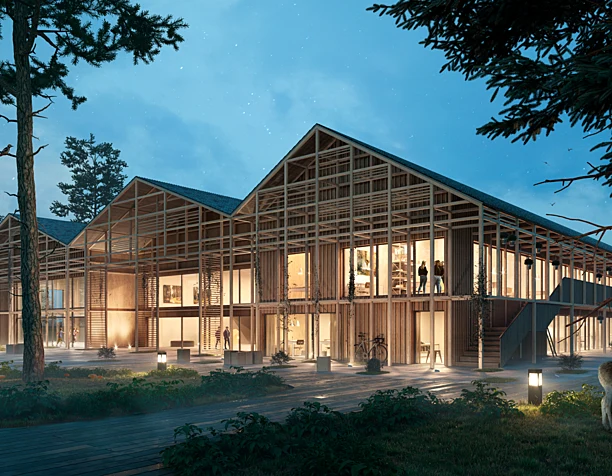Middle school in the forest