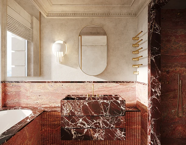 MONACO BATHROOM RED