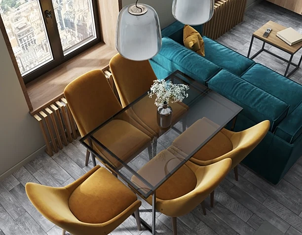 Визуализация кухни-гостиной 19,5м2
