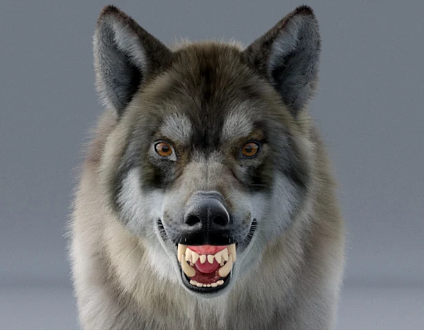 High detail and realistic Wolf model.