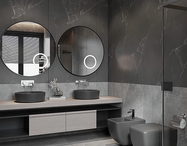 Bathroom in dark shades