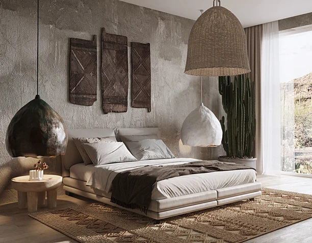 Ethnic bedroom. Reference work inspired by Maksim Mironov