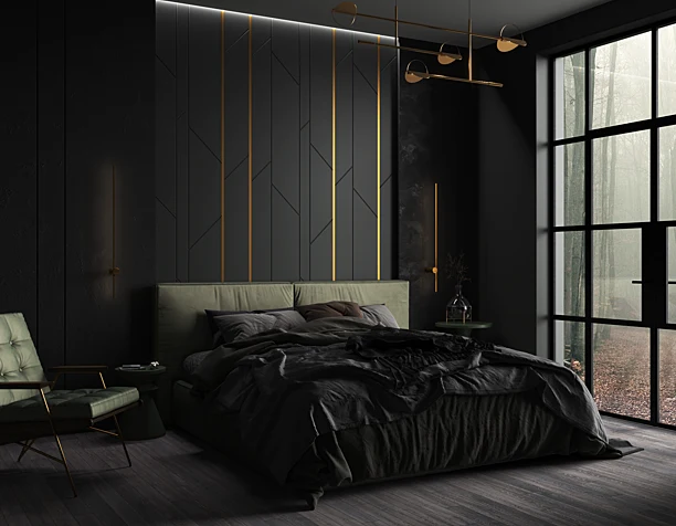 Dark bedroom