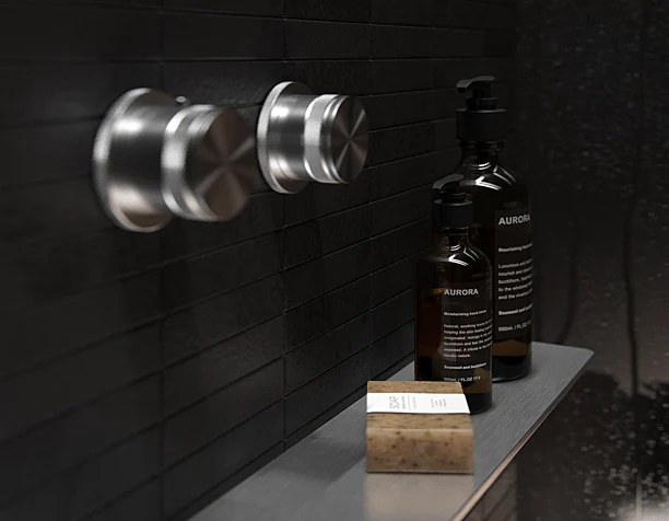 Black bathroom for bachelor