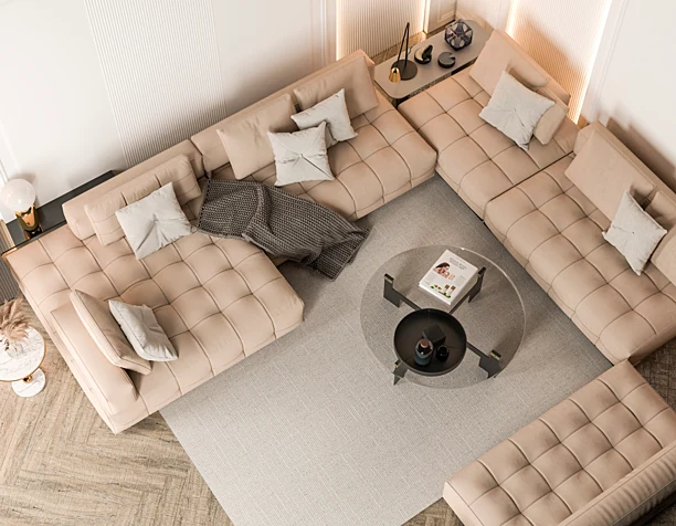 Luxurious interior of a house of 136 square meters.
