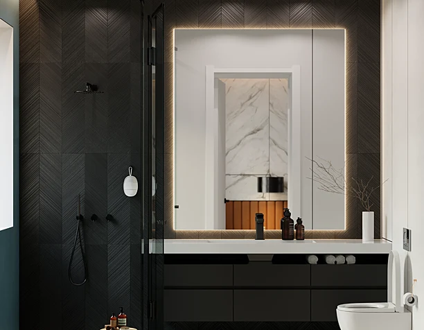 azure master bathroom