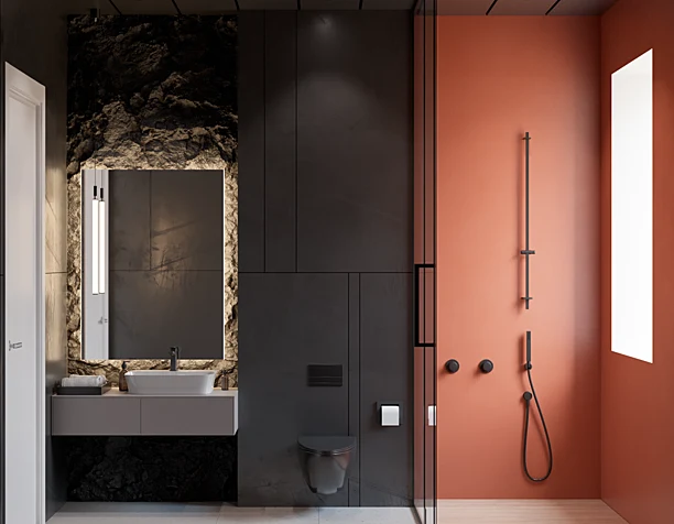 restrained boy`s bathroom