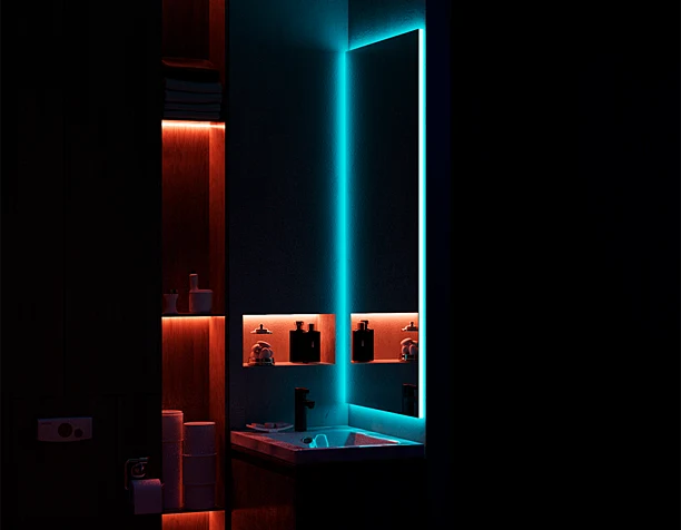 men`s bathroom. eclectic decision