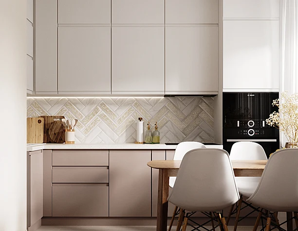 Gold&White small kitchen