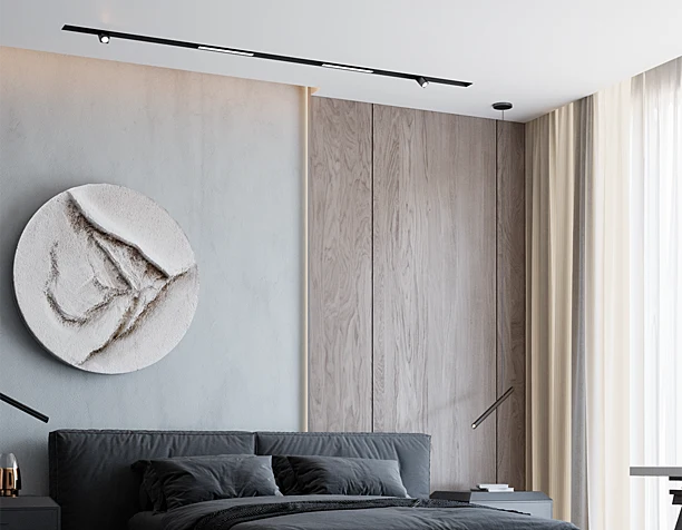 eclectic restrained bedroom