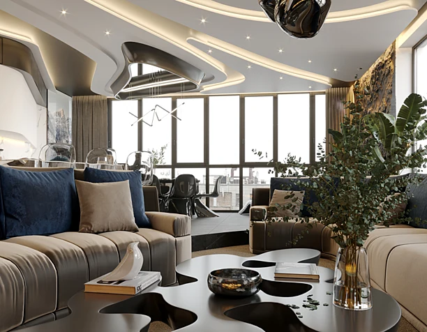 Visualization of the kitchen-living room
