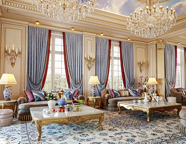 Гостиная в классическом стиле. Big  Arabic Majlis interior in classical style