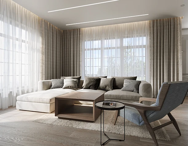 living room, kitchen