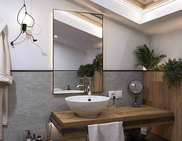Bathroom with flowers